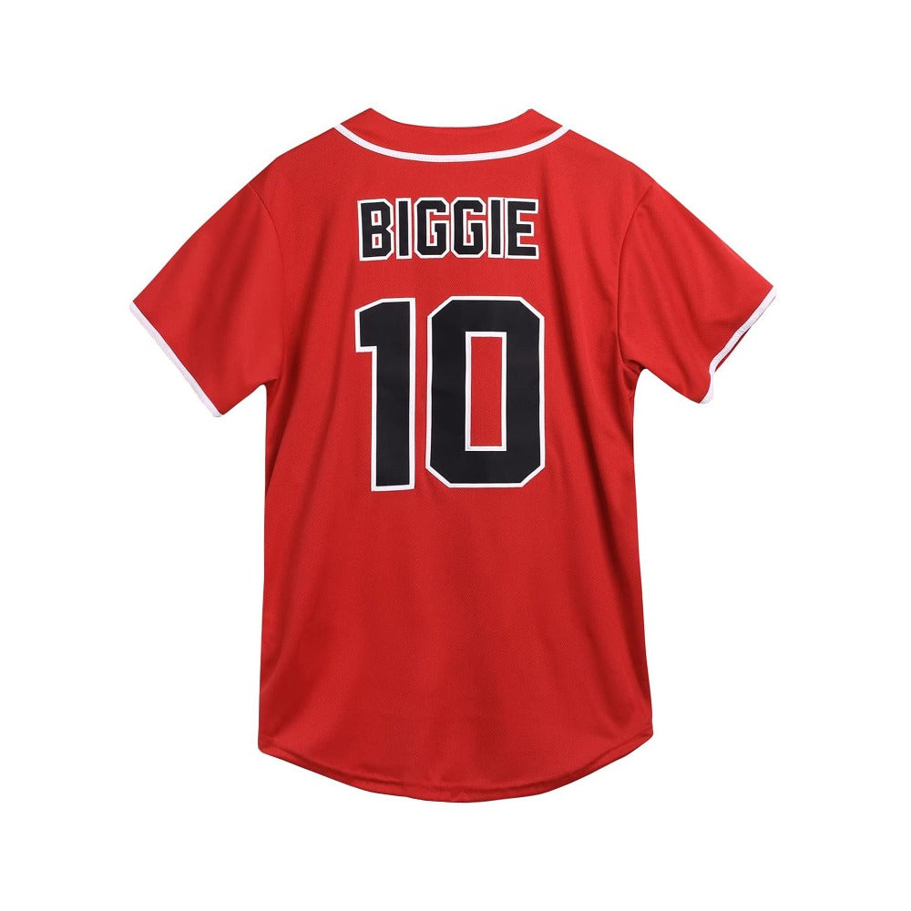 BadBoy #10 Biggie Smalls Unisex Hipster Hip Hop Button-Down Baseball Jersey Red Color