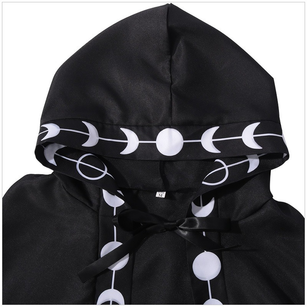 Adult Women Retro Medieval Renaissance Witch Hooded Cloak Halloween Costume Cape