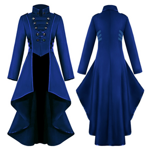 Women Steampunk Tailcoat Jacket Medieval Gothic Victorian Coat Halloween Costume