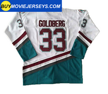 Load image into Gallery viewer, The Mighty Ducks Movie Hockey Jersey Greg Goldberg  # 33 Goalie White Color
