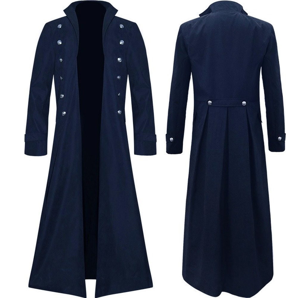 Mens' Steampunk Gothic Long Sleeve Jacket Vintage Medieval Victorian Trench Coat