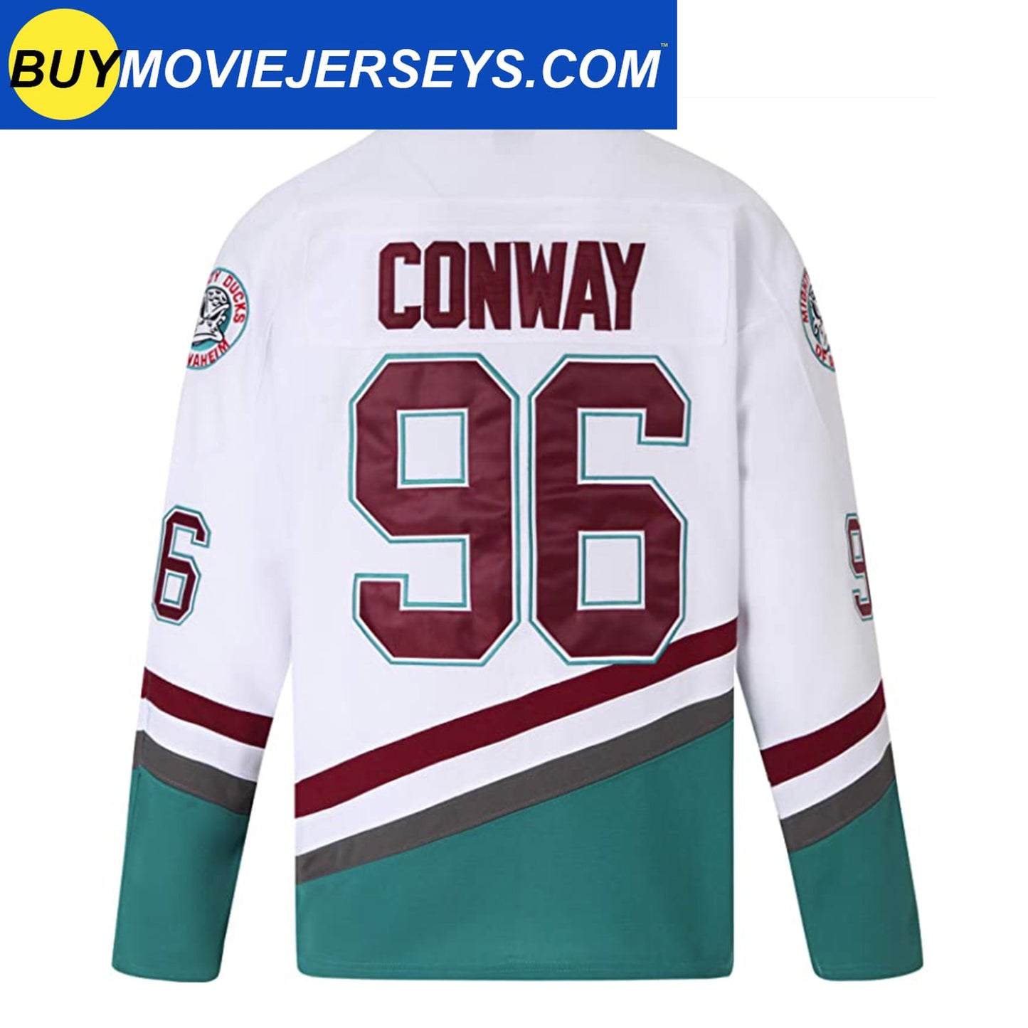 The Mighty Ducks Movie Hockey Jersey #96 Charlie Conway White Color