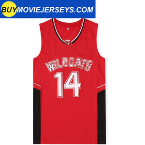 Zac Efron #14 Troy Bolton Wildcats High School Musical Basketball Jersey