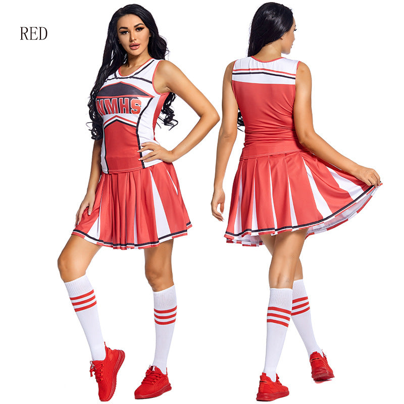 Ladies Glee Cheerleader Movie Costume School Girls Full Outfits Fancy Dress Up