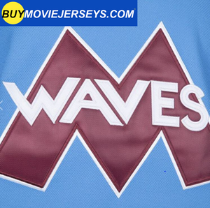 Gordon Bombay Waves Hockey Jersey - #66 Minnehaha Waves Mighty Ducks Blue Color