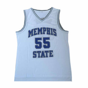 Lorenzen Wright #55 Memphis University Basketball Jersey White
