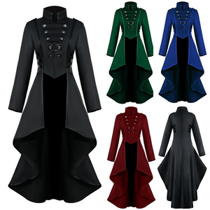 Women Steampunk Tailcoat Jacket Medieval Gothic Victorian Coat Halloween Costume