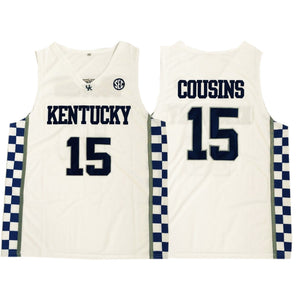 DeMarcus Cousins #15 Kentucky Wildcats Basketball Jersey College Jerseys White