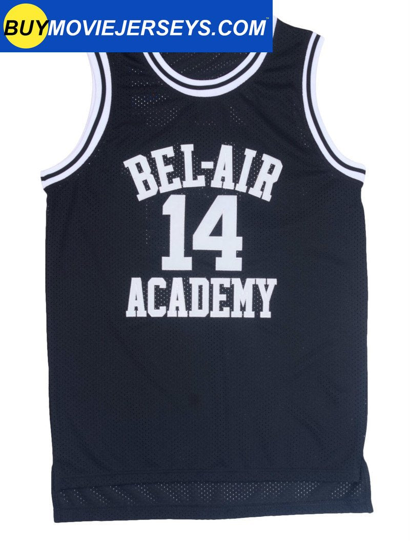 The Fresh Prince of Bel-air Academy TV Show Basketball Jersey #14 Will Smith Black and Green Colors