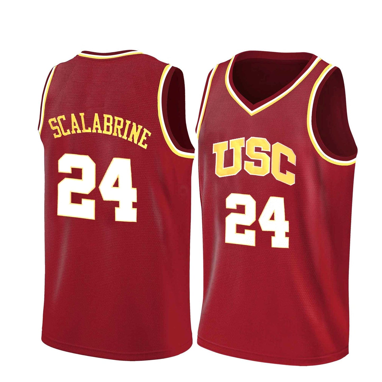 Retro Throwback Brian Scalabrine #24 USC College Basketball Jersey