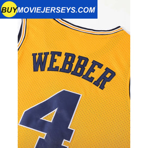 Retro Vintage Throwback Chris Webber #4 Michigan Basketball Jersey College Two Colors