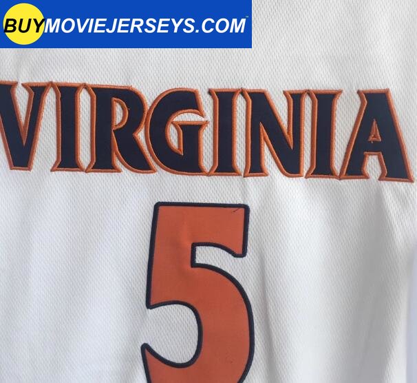 Virginia Cavaliers Guy #5 2019 Basketball Jersey White