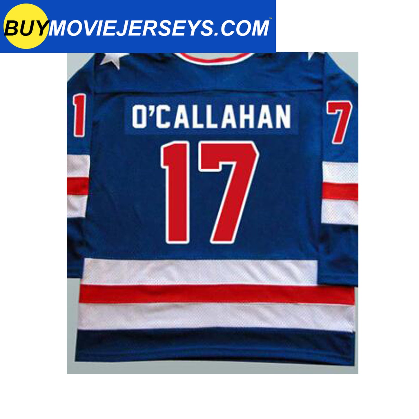 1980 USA Olympic Miracle on Ice Hockey Jersey JACK O'CALLAHAN  #17 Blue And White