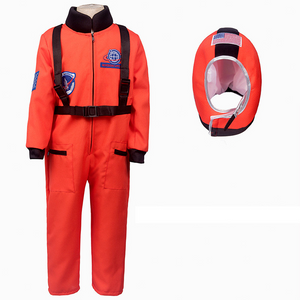 Boys Girls Astronaut Costume NASA Orange White Space Suit Halloween Fancy Dress
