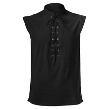 Load image into Gallery viewer, Mens Vintage Medieval Vest Renaissance Sleeveless Halloween Costume Shirts Tops