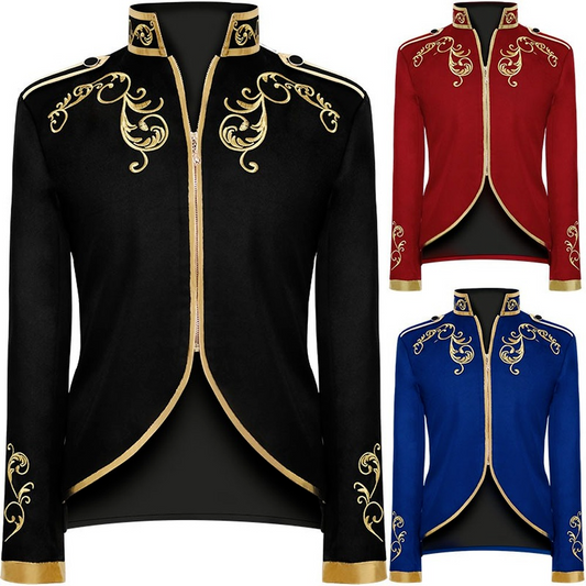 Men Prince Coat Medieval Steampunk Gothic Jackets Royal Guard Halloween Costume