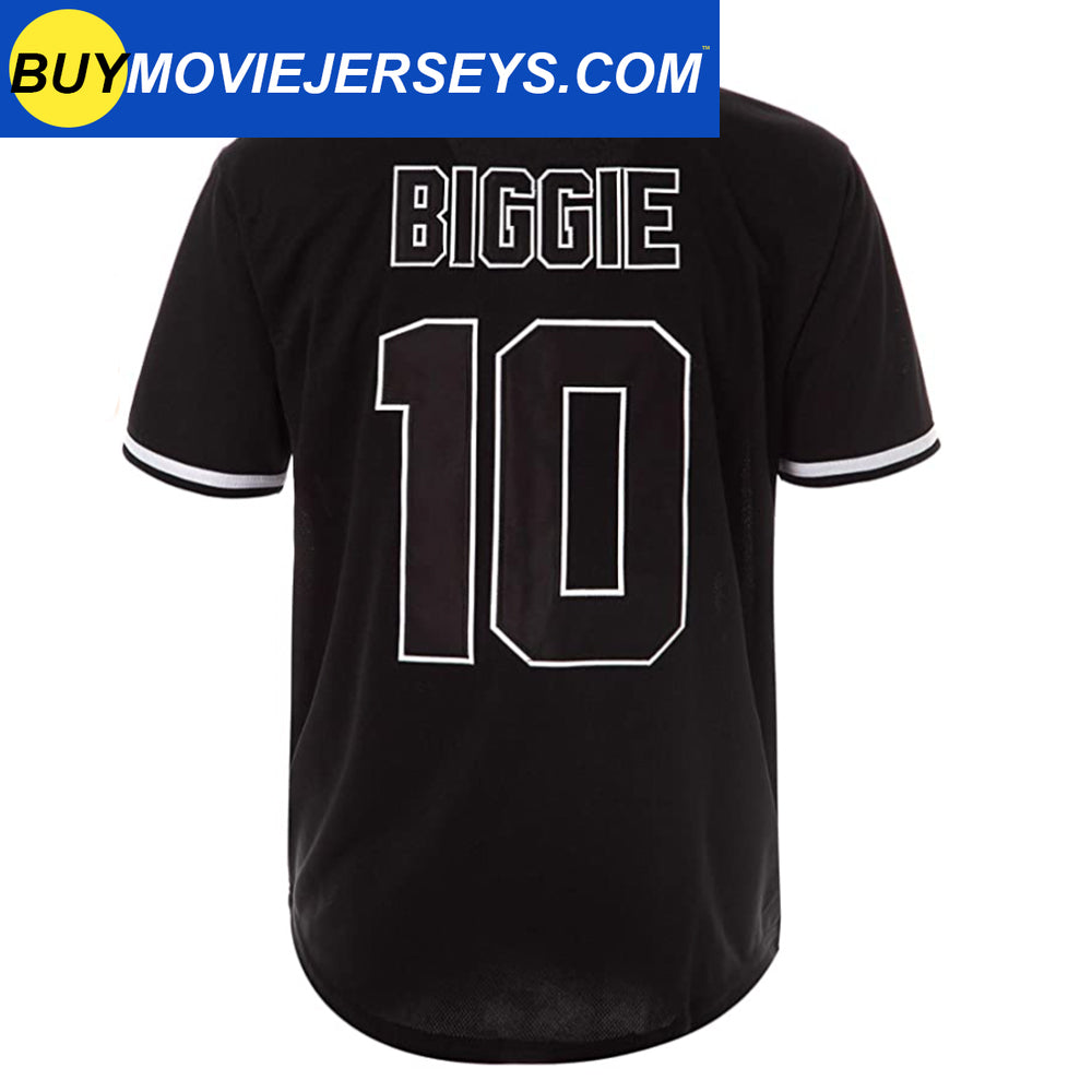 BadBoy #10 Biggie Smalls Unisex Hipster Hip Hop Button-Down Baseball Jersey Black Color