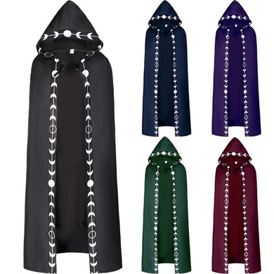 Adult Women Retro Medieval Renaissance Witch Hooded Cloak Halloween Costume Cape