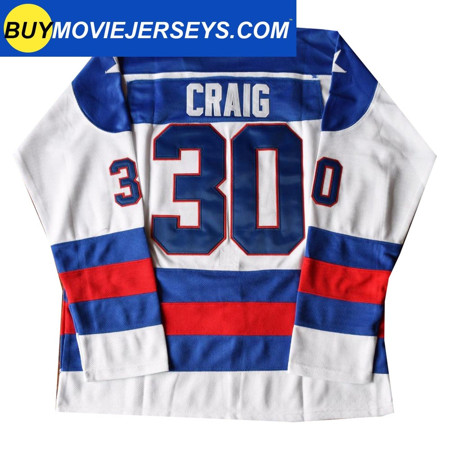 1980 USA Olympic Miracle on Ice Hockey Jersey JIM CRAIG #30 Blue And White