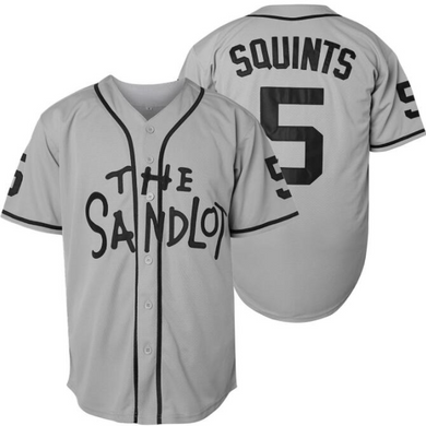 The Sandlot #5 Michael Squints Men Stitched Movie Baseball Jersey Gray Color
