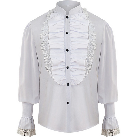 Men Pirate Shirts Vampire Renaissance Medieval Victorian Steampunk Gothic Tops