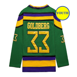 Youth The Mighty Ducks Movie Hockey Jersey Greg Goldberg  # 33 Goalie Kids Size