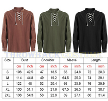 Load image into Gallery viewer, Mens Pirate Renaissance Viking Steampunk Medieval Gothic Shirt Long Sleeve Tops