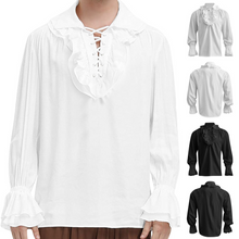 Load image into Gallery viewer, Women Men Pirate Shirt Victorian Top Medieval Renaissance Gothic Vampire Costume