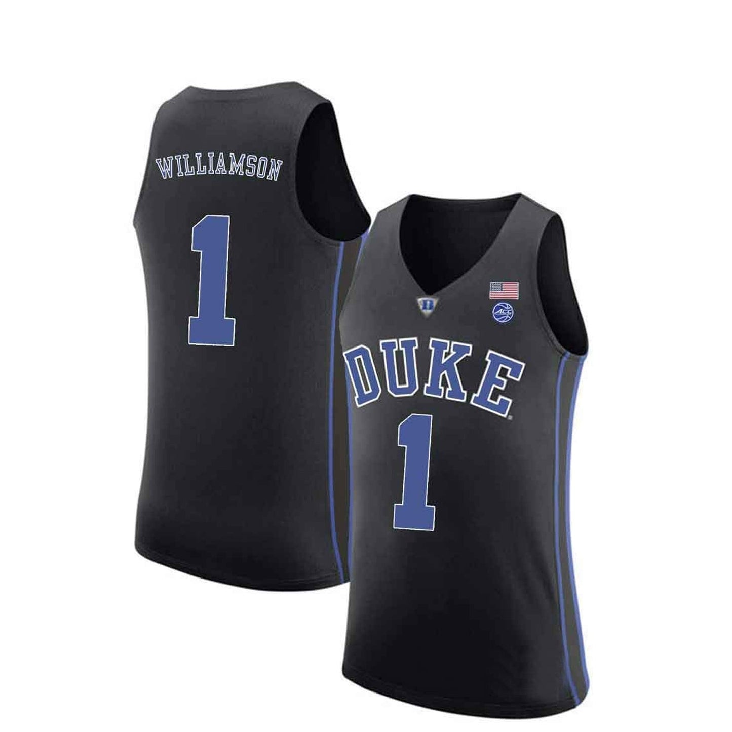 Zion Williamson #1 Duke Basketball Jersey College- Black