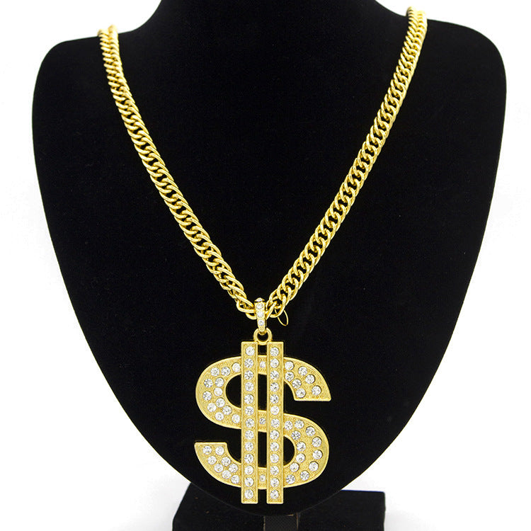 Electroplated Hiphop USD Pendant Necklace Popular Hip Hop Jewelry Men's Necklace Cuban Chain