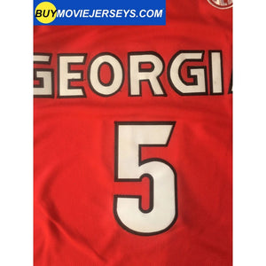 Anthony Edwards #5 University of Georgia Basketball Jersey College - Red/Black Embroidered
