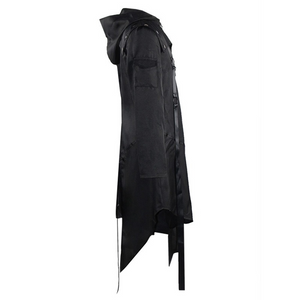 Men's Steampunk Trench Coat Gothic Long Cosplay Black Jacket Halloween Costume