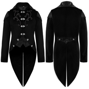 Men Victorian Tailcoat Steampunk Medieval Jacket Gothic Coat Halloween Costume