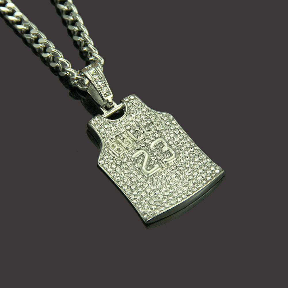 Hip Hop  #23 Jersey Pendant 3D Men's Necklace Jewelry