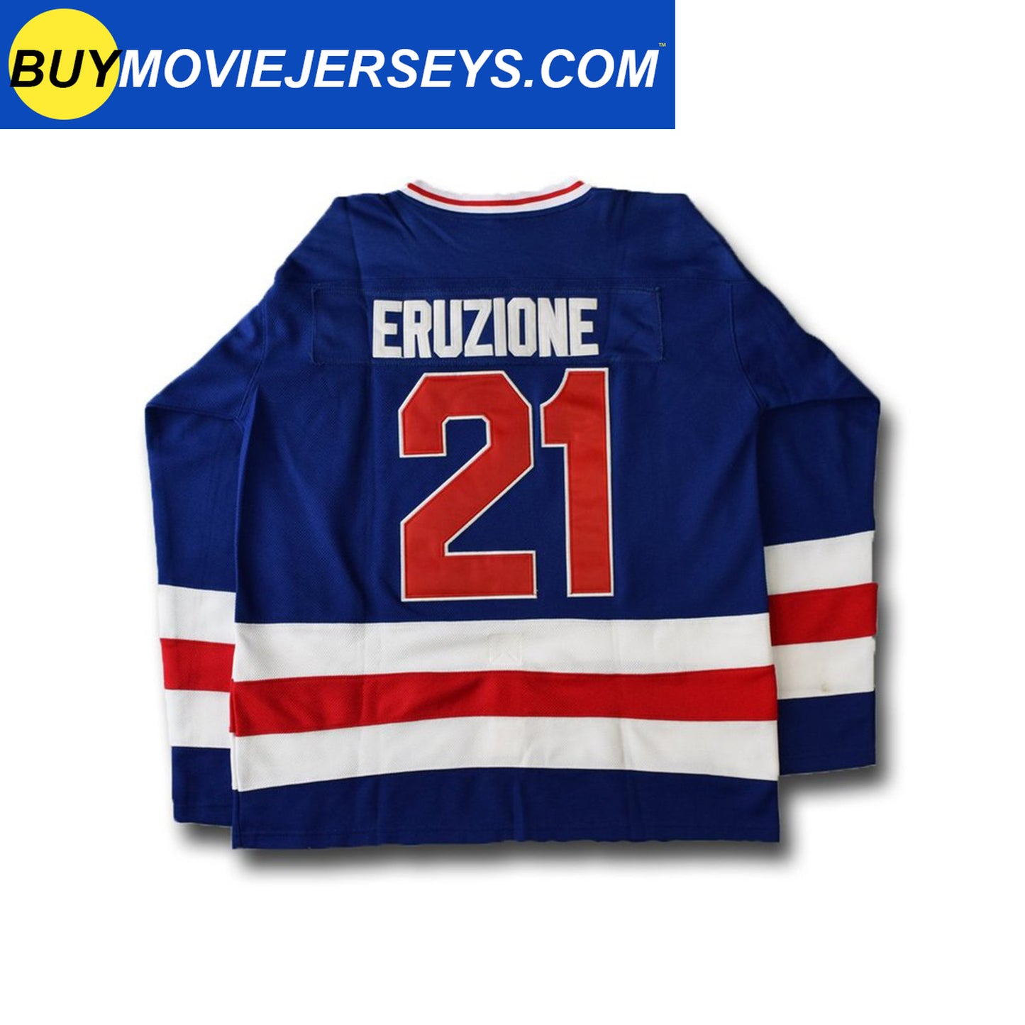 1980 USA Olympic Miracle on Ice Hockey Jersey MIKE ERUZIONE #21 Blue And White