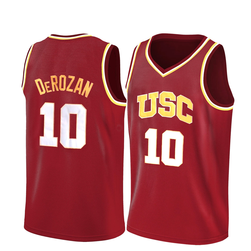Retro Throwback Custom Demar DeRozan #10 USC Trojans Basketball Jersey
