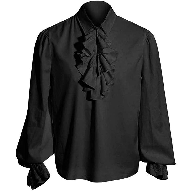 Women Men Pirate Shirt Victorian Top Medieval Renaissance Gothic Vampire Costume