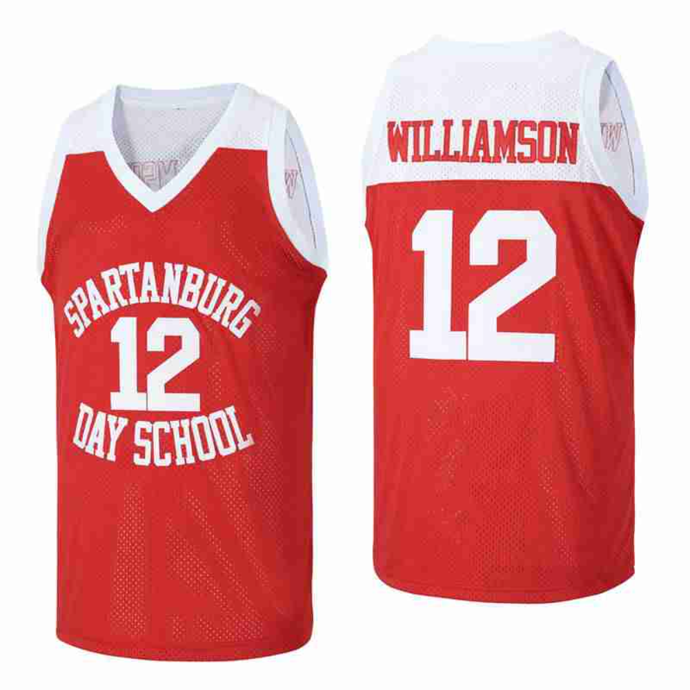 Zion Williamson #12 Spartanburg Day School Griffins Basketball Jersey