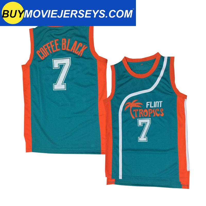 Coffee Black #7 Semi Pro Movie Basketball Jersey Flint Tropics Jersey  Stitched