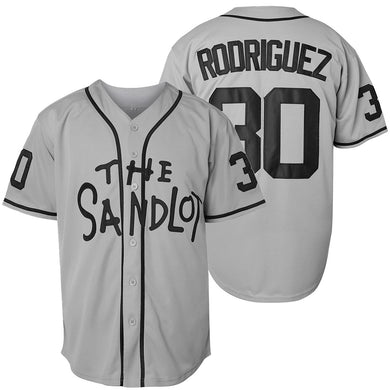 The Sandlot Benny Rodriguez #30 Men Stitched Movie Baseball Jersey Gray Color
