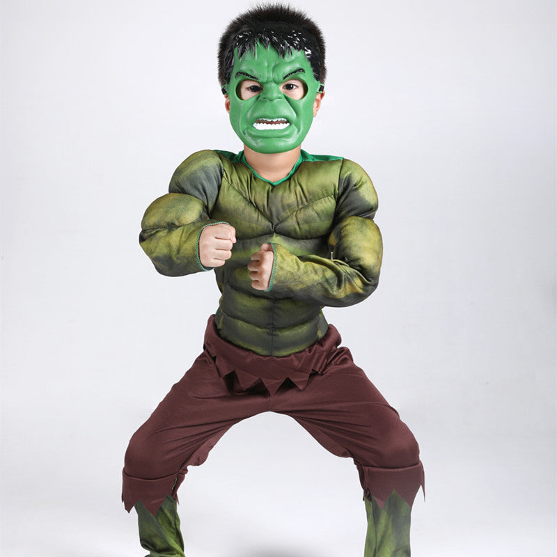 Hulk Kids Book Week Dress Up Costume Mask Muscle Suit