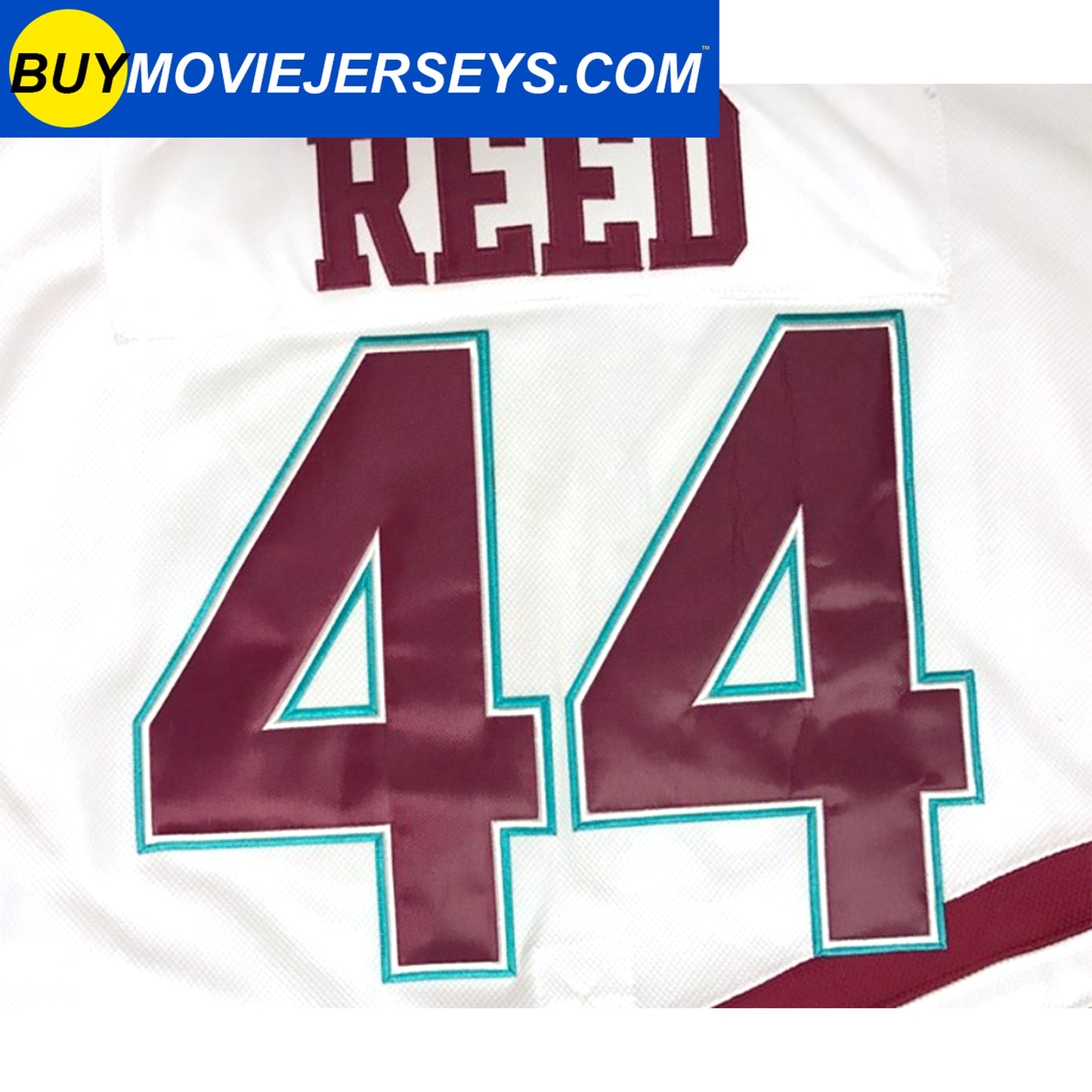 The Mighty Ducks Movie Hockey Jersey Fulton Reed  # 44 Defenseman White Color