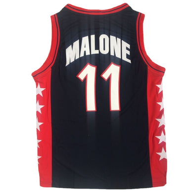 Karl Malone #11 USA Dream Team Basketball Jersey Black Color