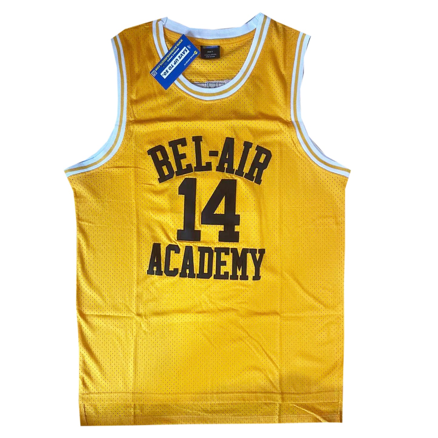 The Fresh Prince of Bel-air Academy TV Show Basketball Jersey #14 Will Smith Yellow