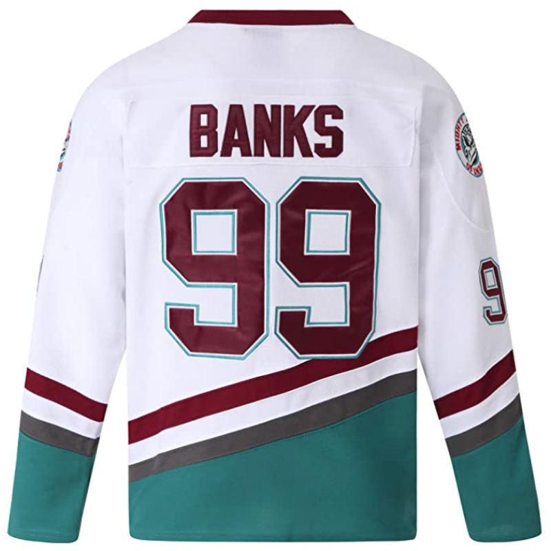 The Mighty Ducks Movie Hockey Jersey Adam Banks  # 99 Forward White Color