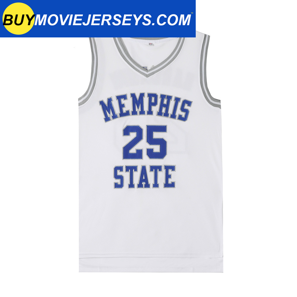 Throwback Penny Hardaway #25 Basketball Jersey White Blue Stitched Memphis  Types