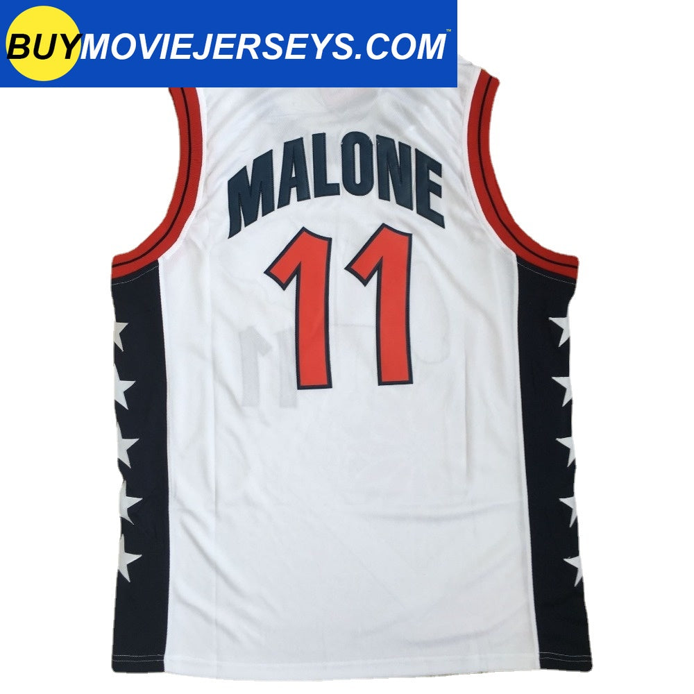 Karl Malone #11 USA Dream Team Basketball Jersey White Color