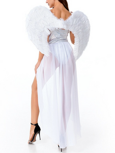 Sexy Angel Costume Women's Halloween Cosplay Fancy Dress Wings Party Outfit