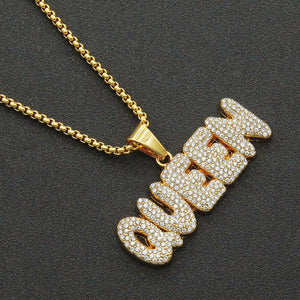 Hip Hop QUEEN Pendant Letter Necklace Women Jewelry