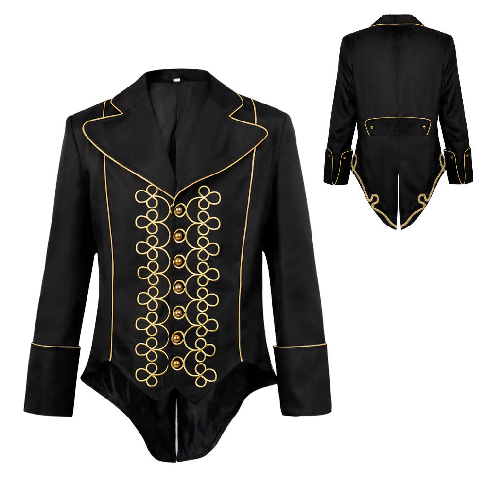 Men Medieval Gothic Jacket Coat Victorian Steampunk Tailcoat Halloween Costume